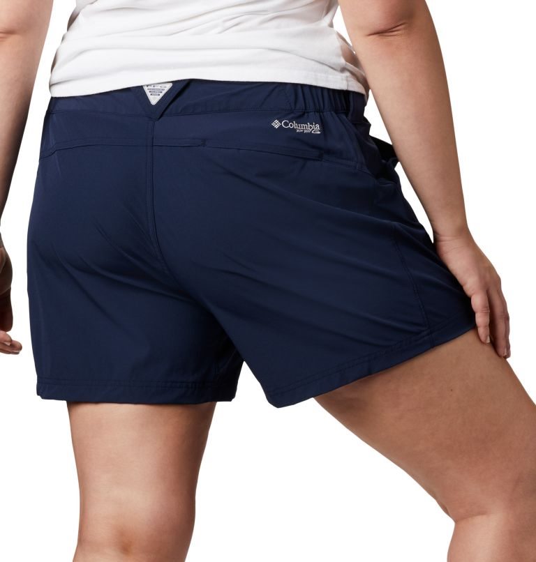 Women's Columbia PFG Coral Point III Shorts Navy | Plus Size CA-RL586